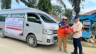 KAI Divre I Sumut Rangkul Penyintas Banjir Aceh Tamiang dan Langsa Melalui Penyaluran Bantuan 498 Paket Sembako